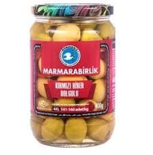 Marmarabirlik Biberli Yeşil Zeytin Cam (141-160) 400 GR